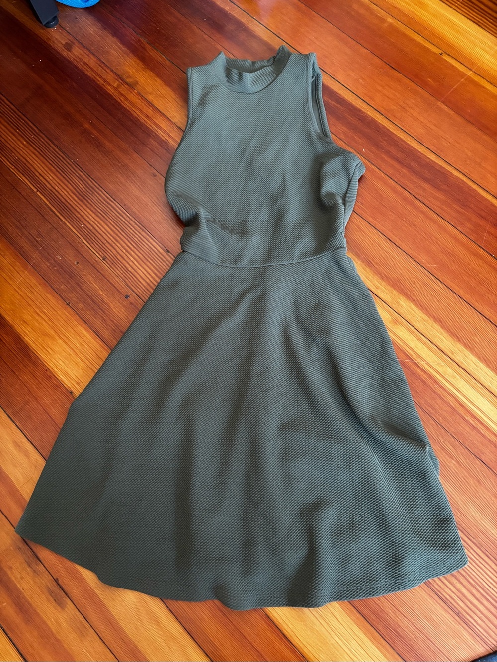 Sleeveless Olive Green A-Line Dress